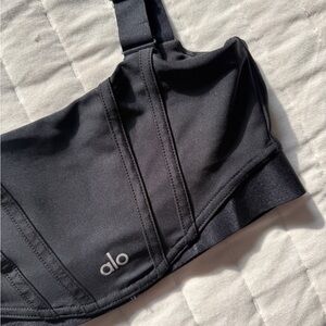 ALO Yoga Black Corset Crop Top / Bra